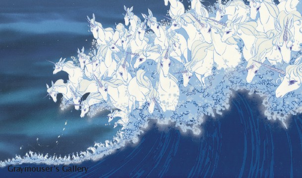unicorn wave with background cel