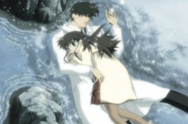 hatori and tohru fall in snow screencap
