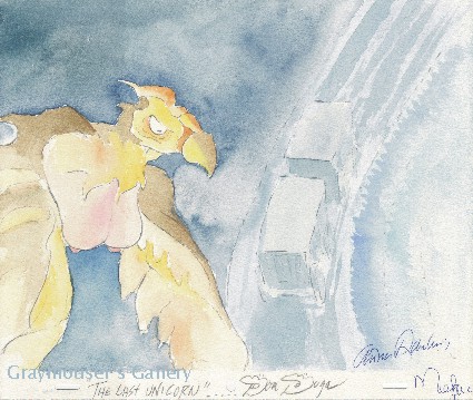 signed harpy water color painting