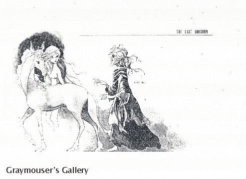 molly, amalthea and unicorn sketch