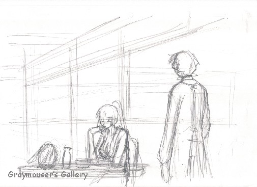 at the table sketch